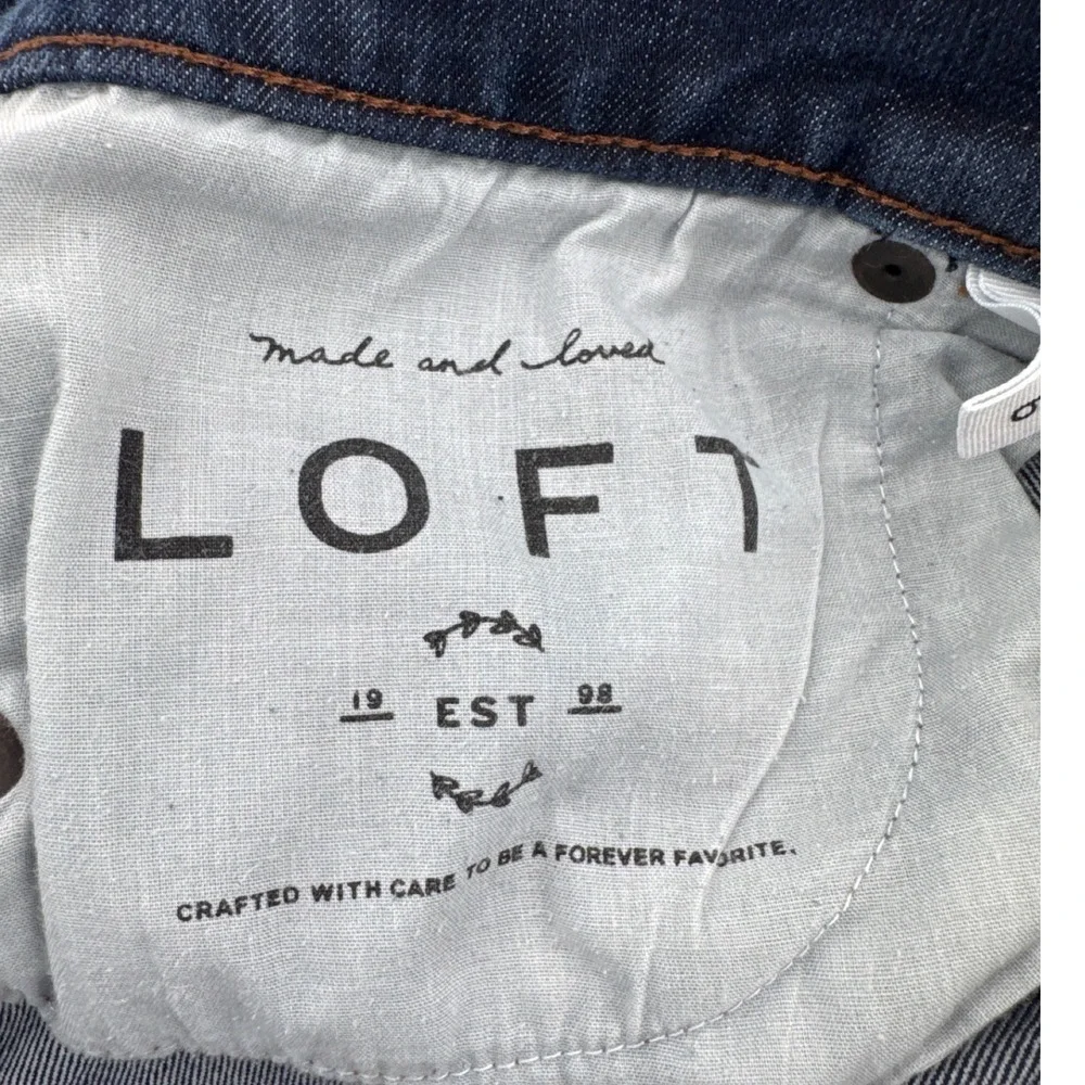 Loft Modern Skinny Jeans Womens Size 28 6 Dark Indigo Blue Denim Stretch